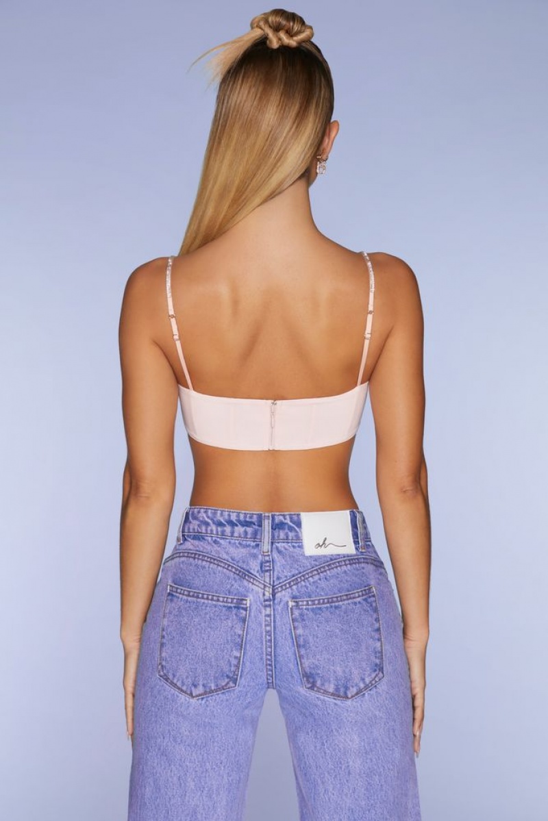 Blush Oh Polly La Rochelle Embellished Strap Crop Top | BOCN-24638