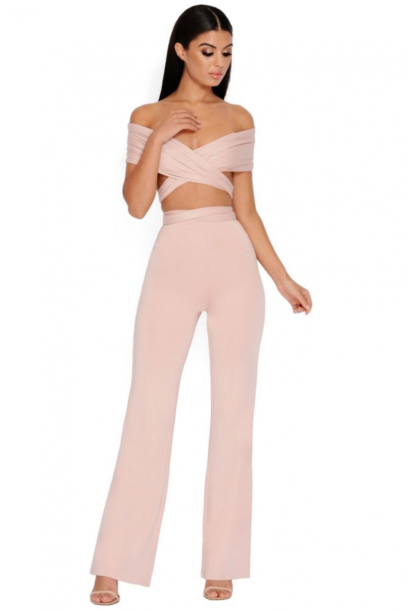 Blush Oh Polly Late Night Ruche High Waisted Trousers | ERLH-96084