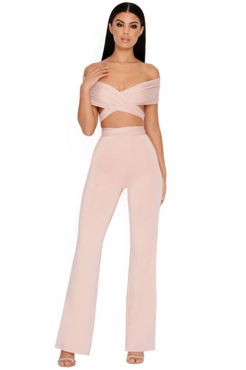 Blush Oh Polly Late Night Ruche High Waisted Trousers | ERLH-96084