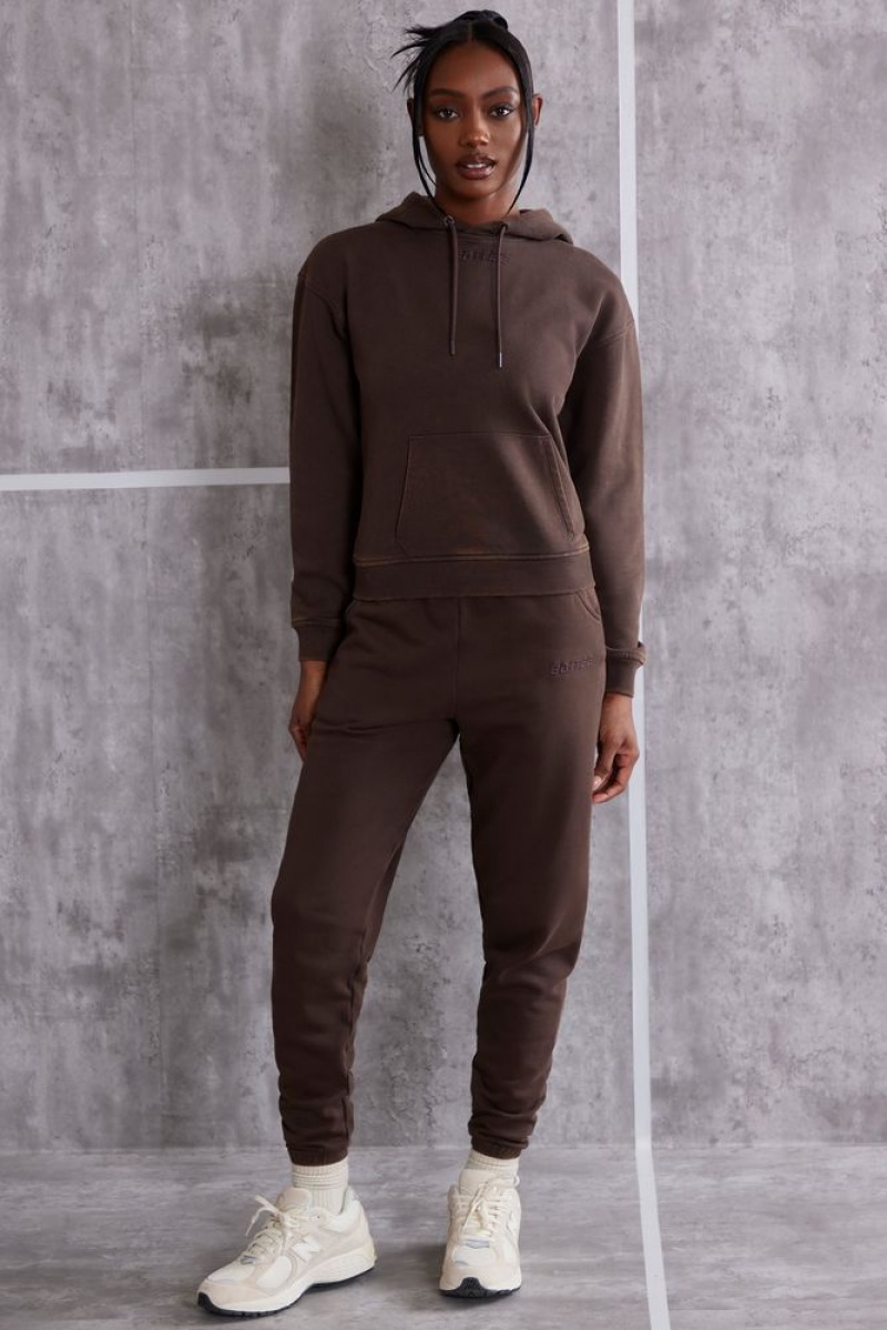 Brown Oh Polly Effortless High Waist Cuffed Joggers | CDKU-13960