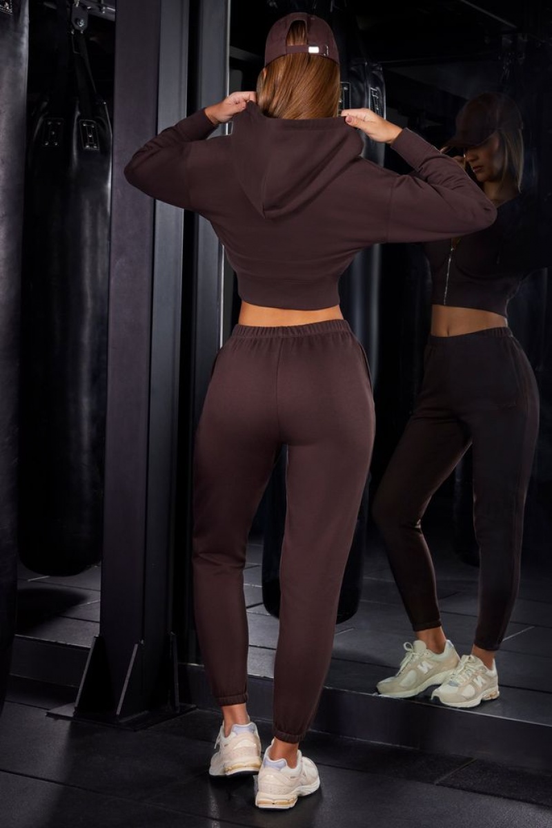 Brown Oh Polly In My Stride Petite Slim Fit Jogger Bottoms | TAEH-65302