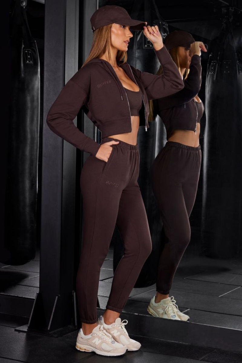 Brown Oh Polly In My Stride Petite Slim Fit Jogger Bottoms | TAEH-65302