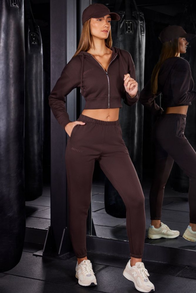 Brown Oh Polly In My Stride Petite Slim Fit Jogger Bottoms | TAEH-65302