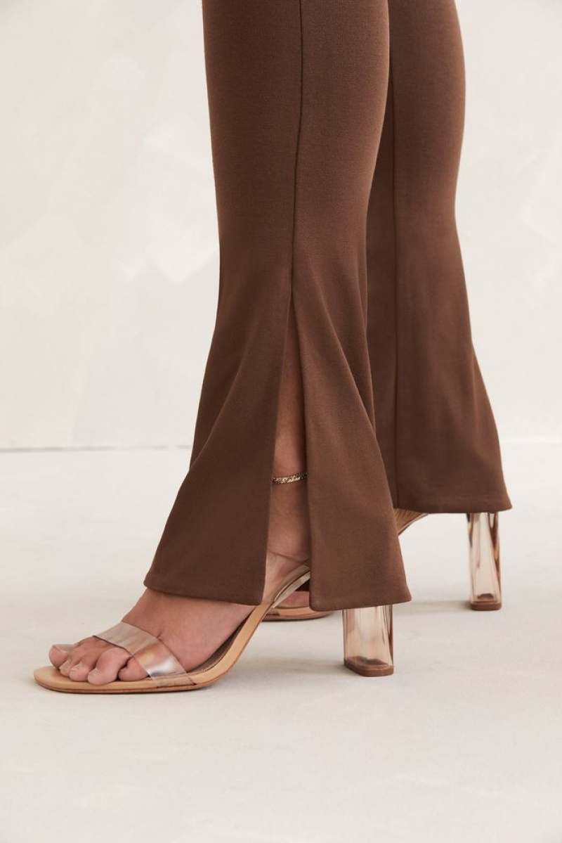 Brown Oh Polly Neoma Scoop Neck Backless Jumpsuit | IRUT-06871