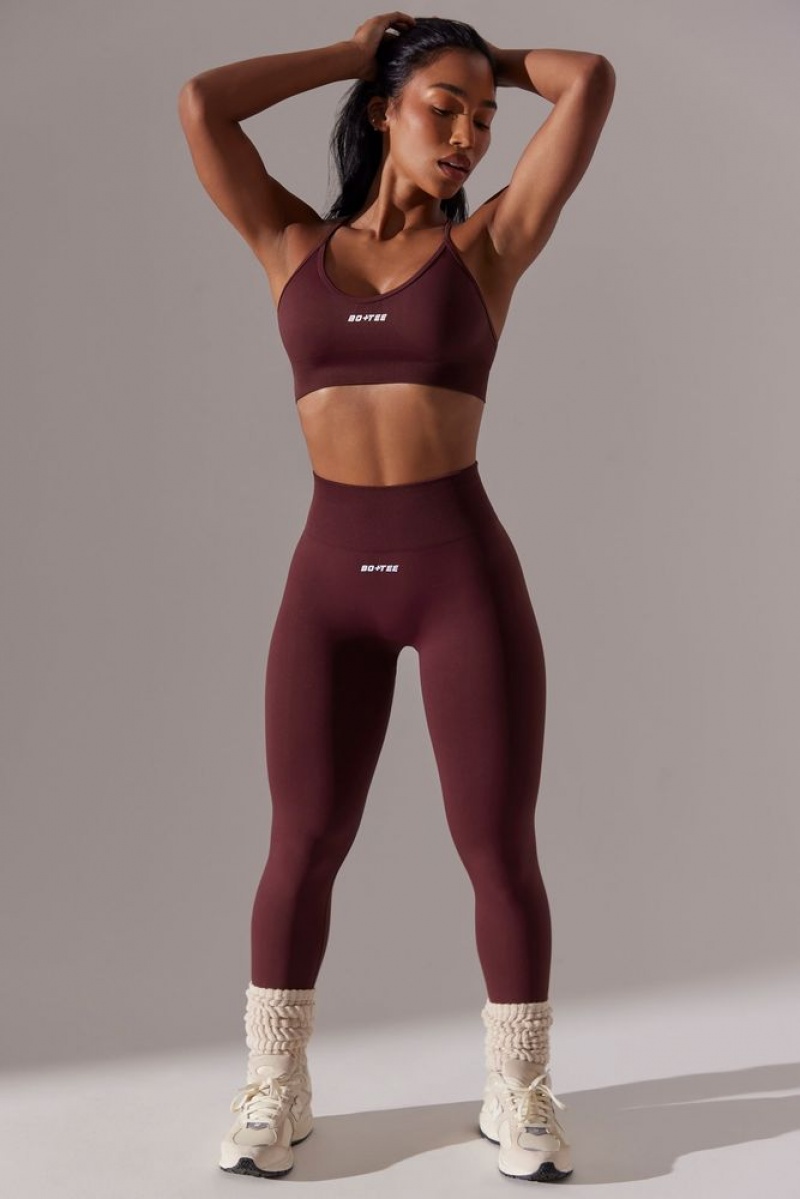 Burgundy Oh Polly Dedicated Petite High Waist Super Sculpt Leggings | BANR-97384