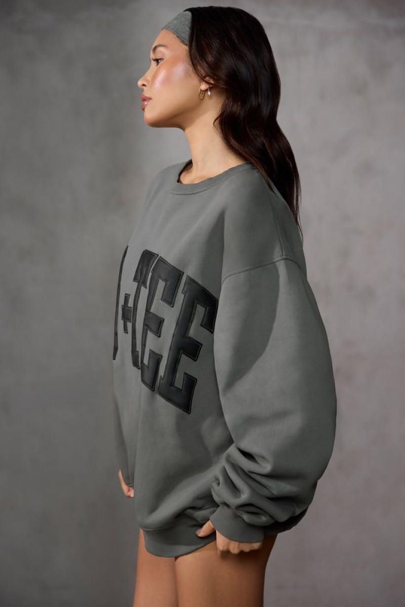 Charcoal Oh Polly New Staples Oversized Sweatshirt | KCBE-17309