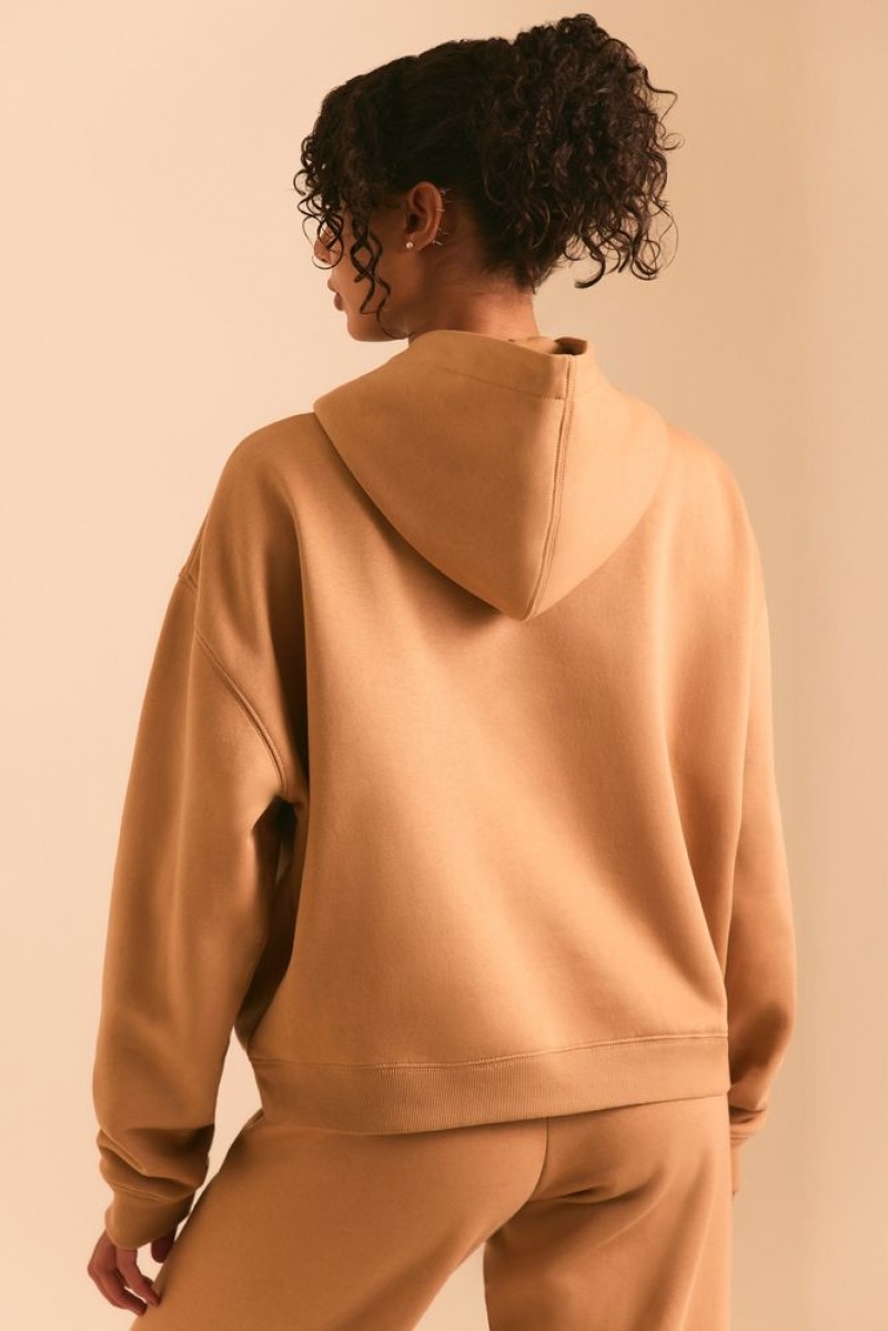 Chestnut Brown Oh Polly Off Duty Oversized Hoodie | BPFK-02763