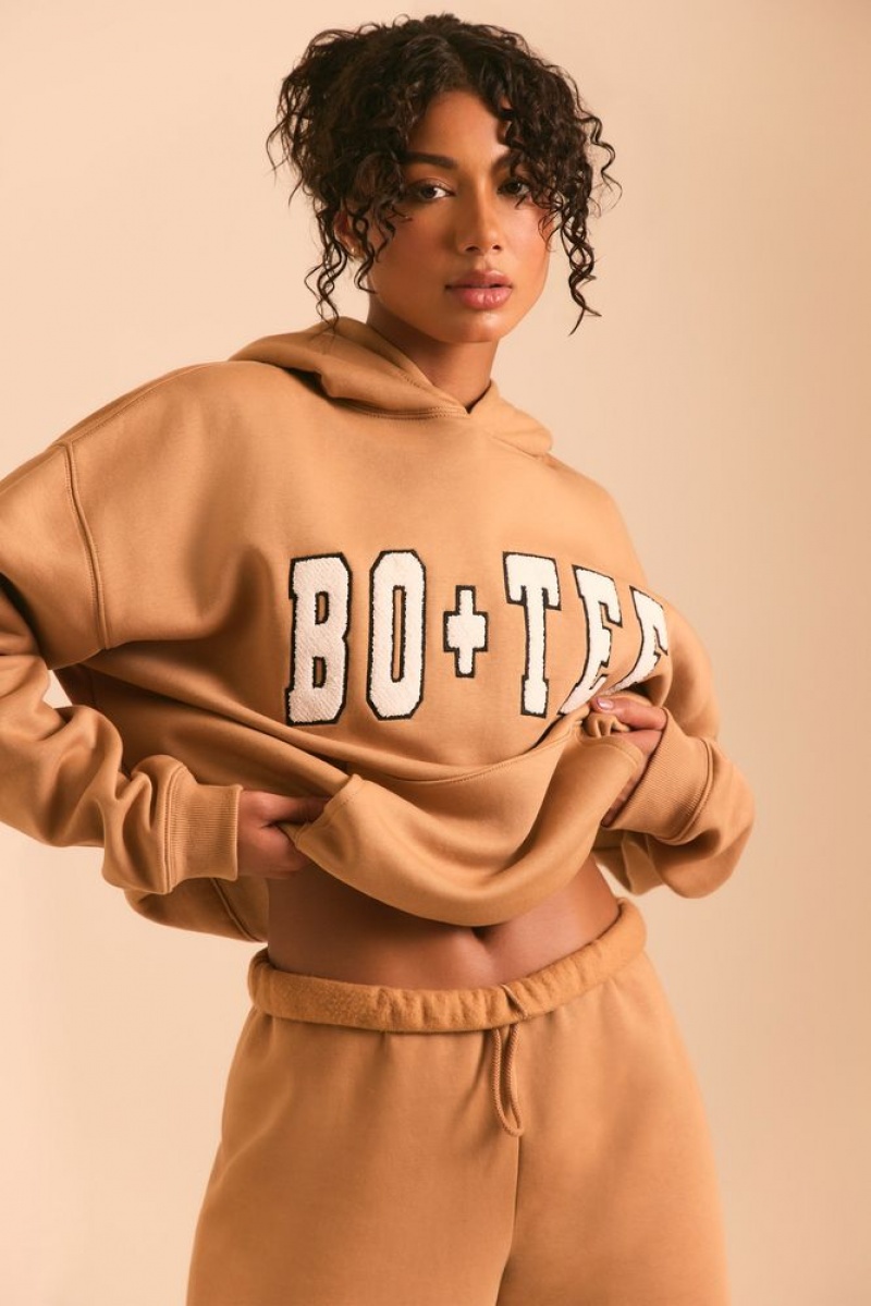 Chestnut Brown Oh Polly Off Duty Oversized Hoodie | BPFK-02763