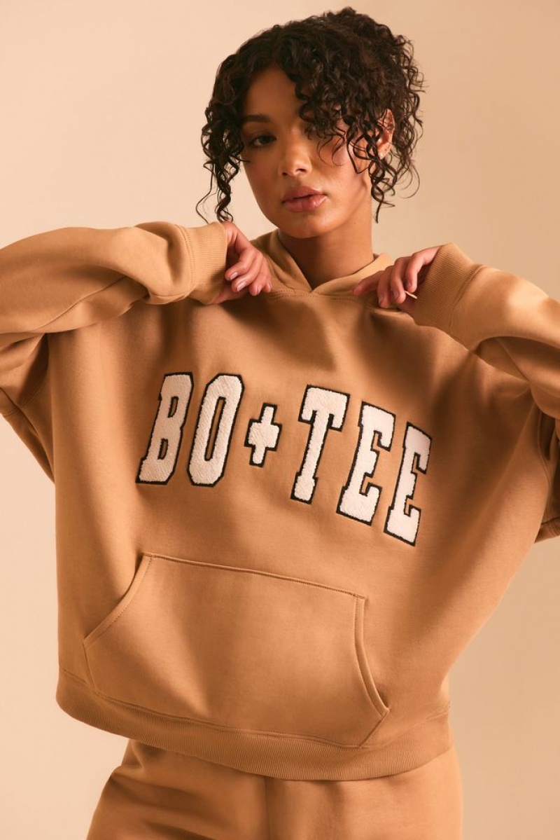 Chestnut Brown Oh Polly Off Duty Oversized Hoodie | BPFK-02763