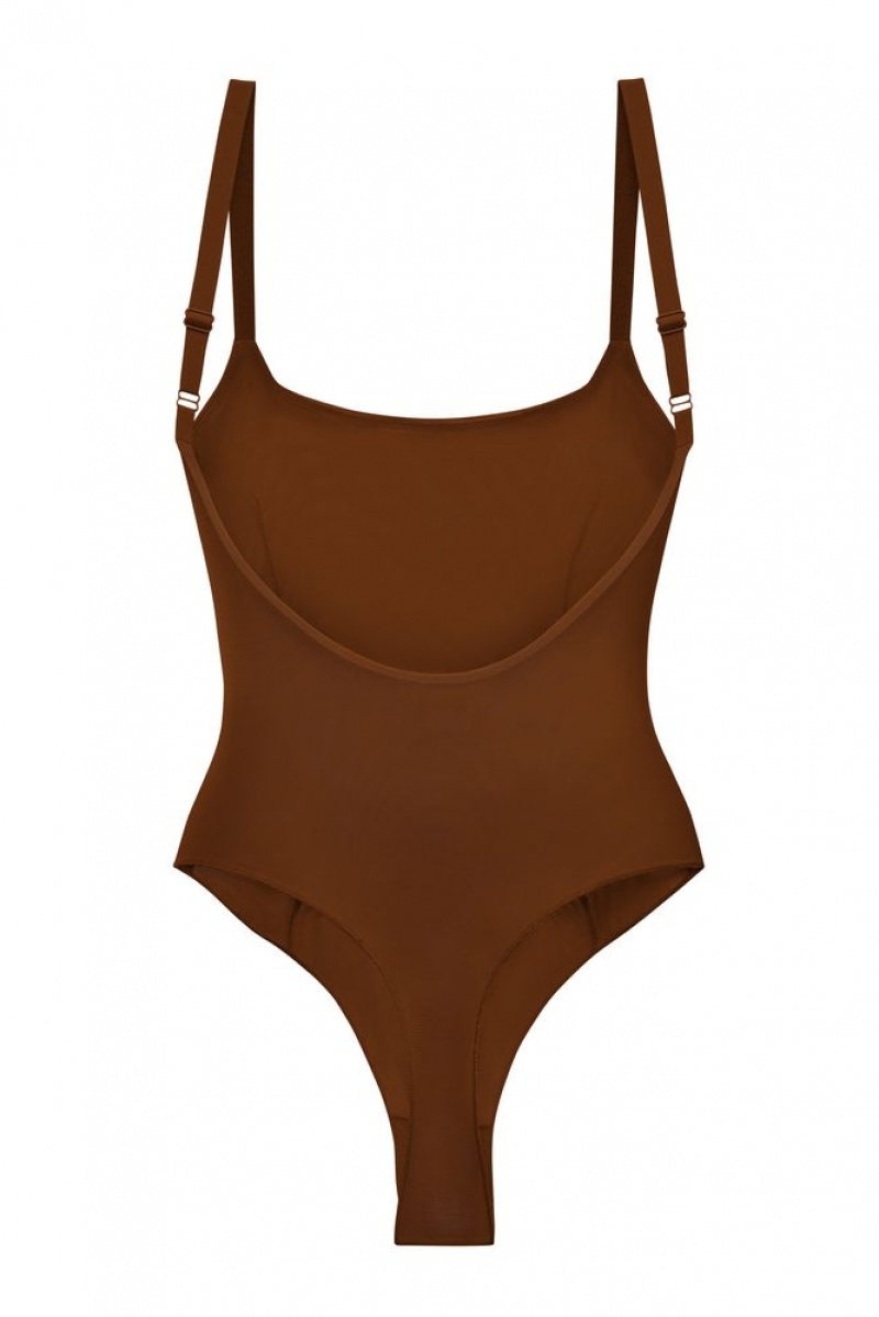 Chestnut Oh Polly INTIMATES Soft Mesh Bodysuit | ZVCU-24390