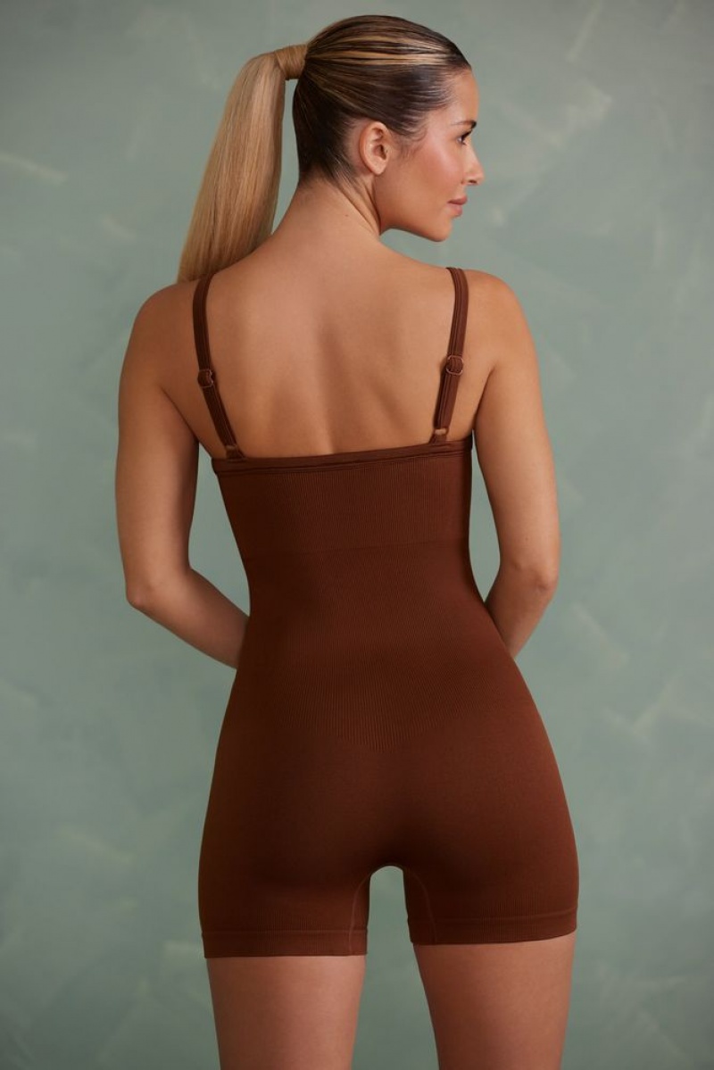 Copper Brown Oh Polly Form Super Sculpt Unitard | AERC-48320