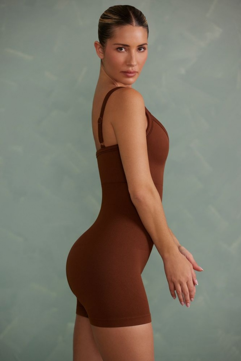 Copper Brown Oh Polly Form Super Sculpt Unitard | AERC-48320