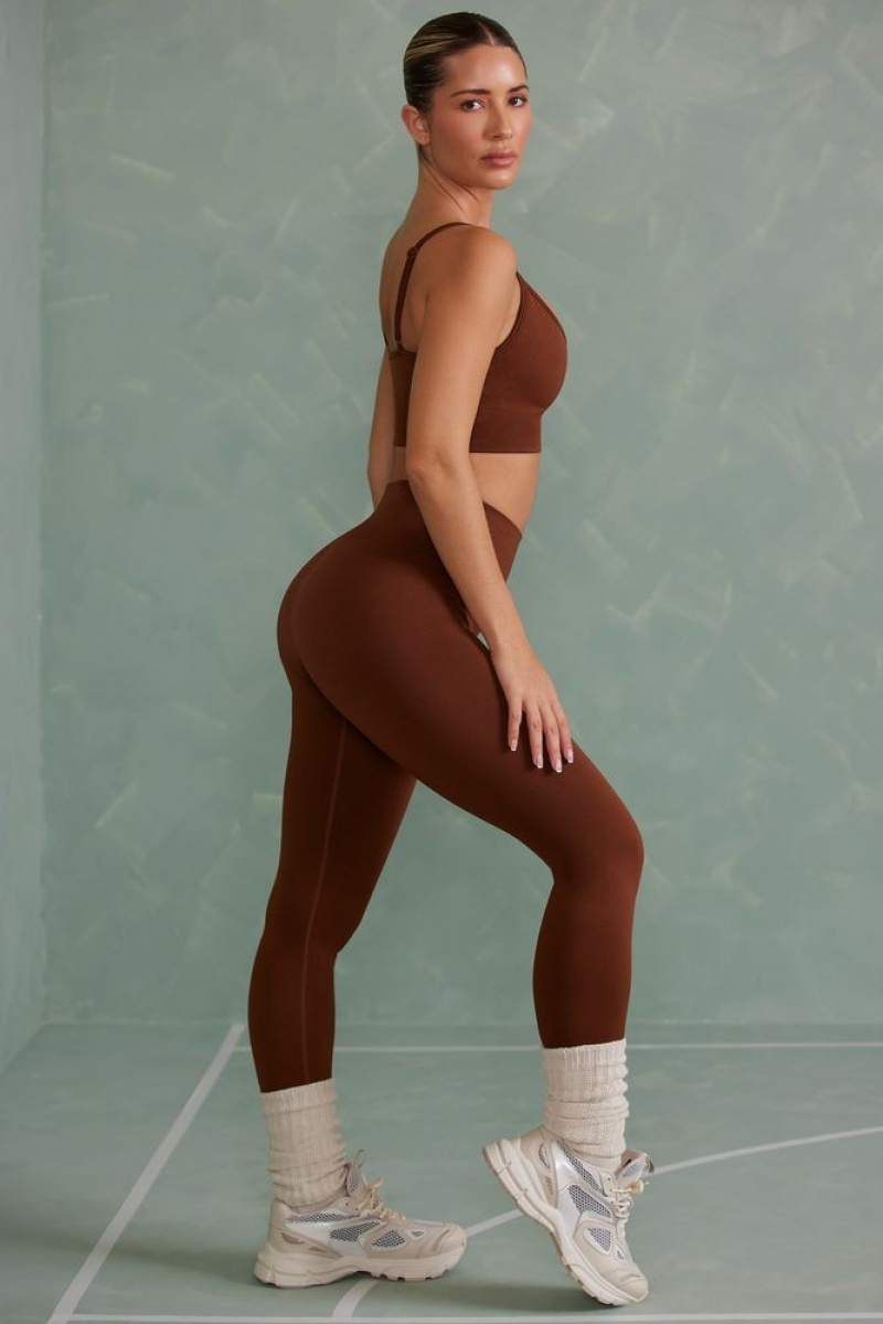 Copper Brown Oh Polly Vitality Petite Super Sculpt Full Length Leggings | NIHD-13695