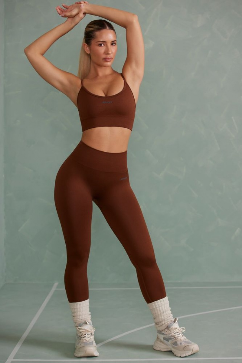 Copper Brown Oh Polly Vitality Petite Super Sculpt Full Length Leggings | NIHD-13695