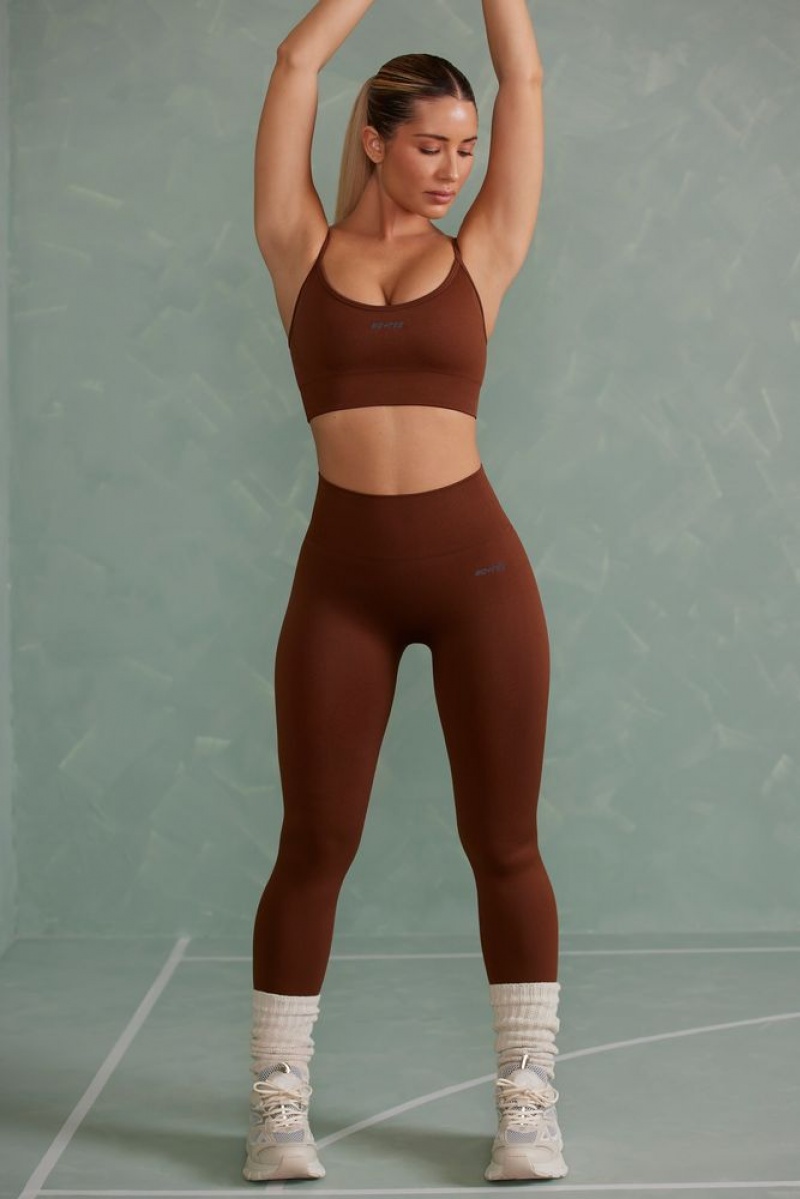 Copper Brown Oh Polly Vitality Petite Super Sculpt Full Length Leggings | NIHD-13695