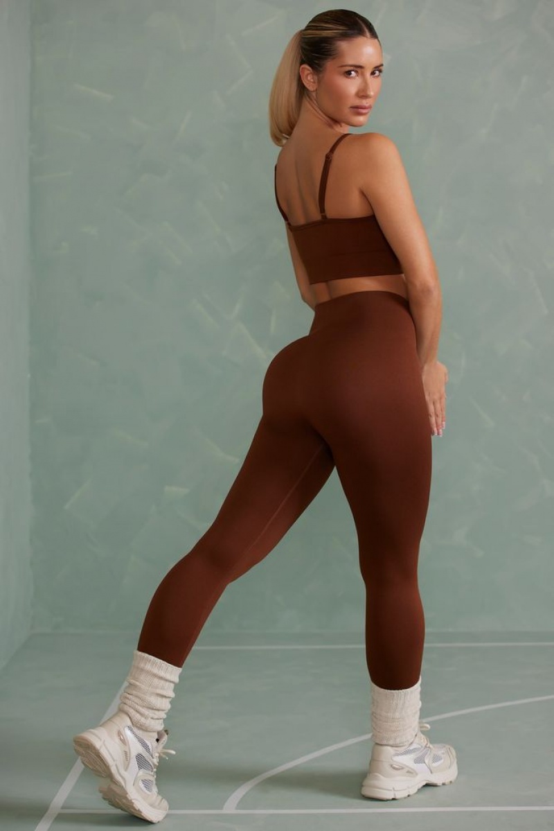 Copper Brown Oh Polly Vitality Petite Super Sculpt Full Length Leggings | NIHD-13695