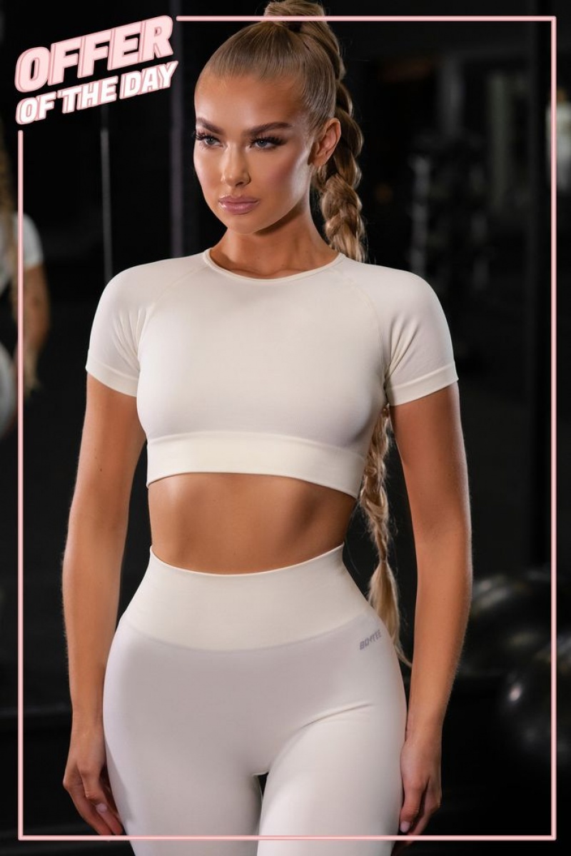 Cream Oh Polly Determined Seamless Crop Top | BHJV-27304