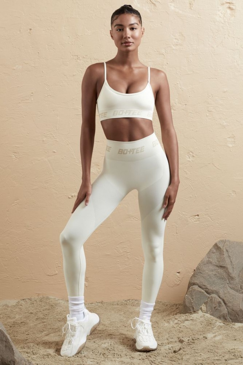 Cream Oh Polly Stronger Petite Seamless High Waist Leggings | XOIR-63197