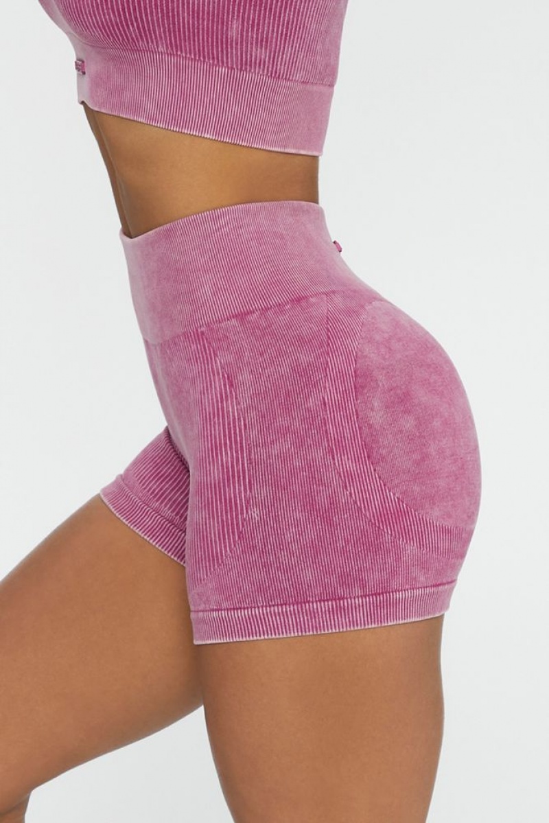 Dark Pink Oh Polly Ride Ruched Bum Mini Shorts | DHLA-09247