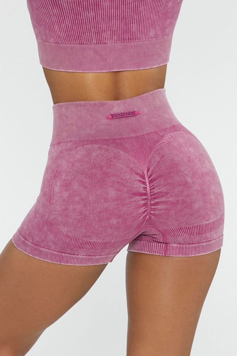 Dark Pink Oh Polly Ride Ruched Bum Mini Shorts | DHLA-09247