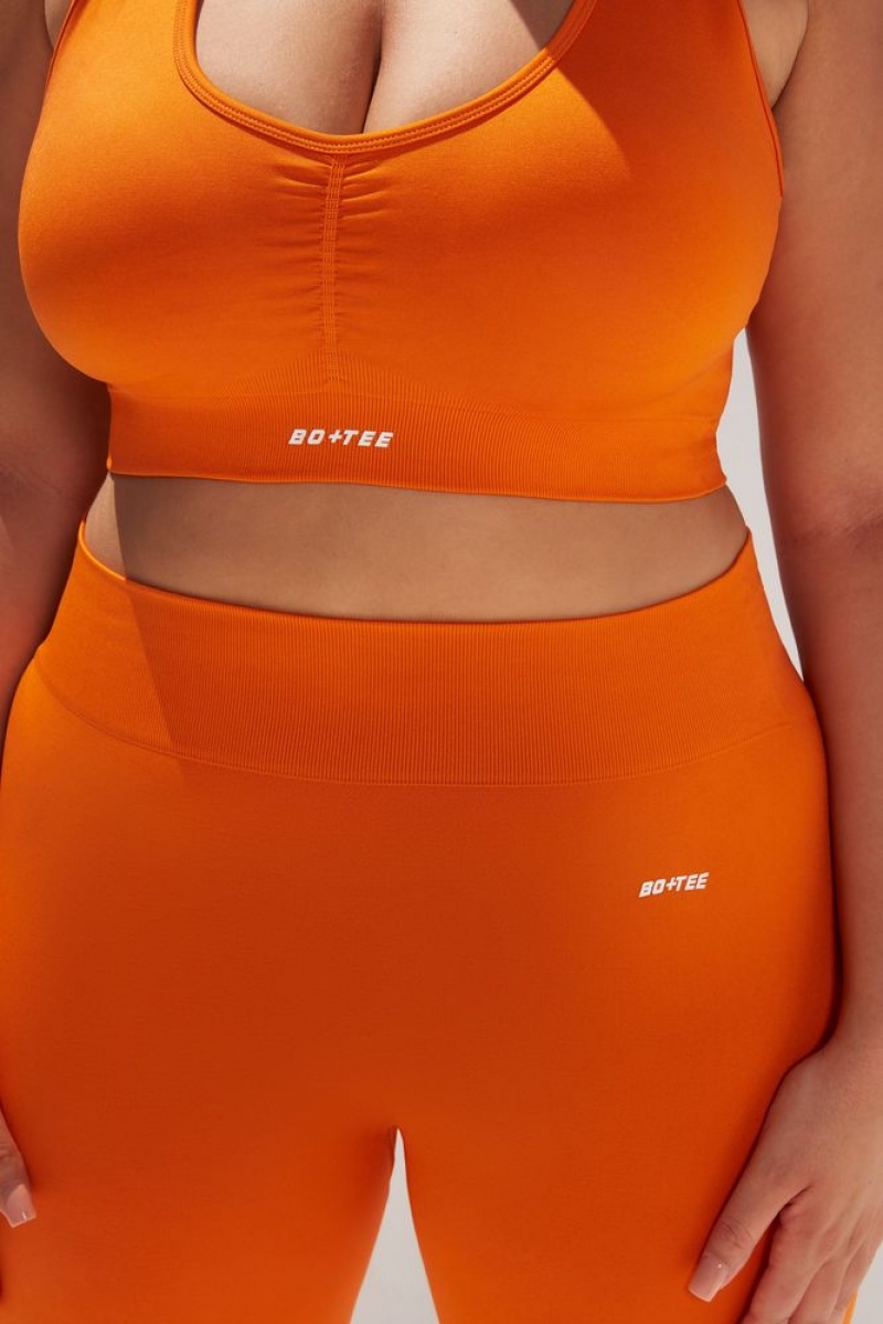 Deep Orange Oh Polly Surge Curved Waist Seamless Leggings | JRNP-87296