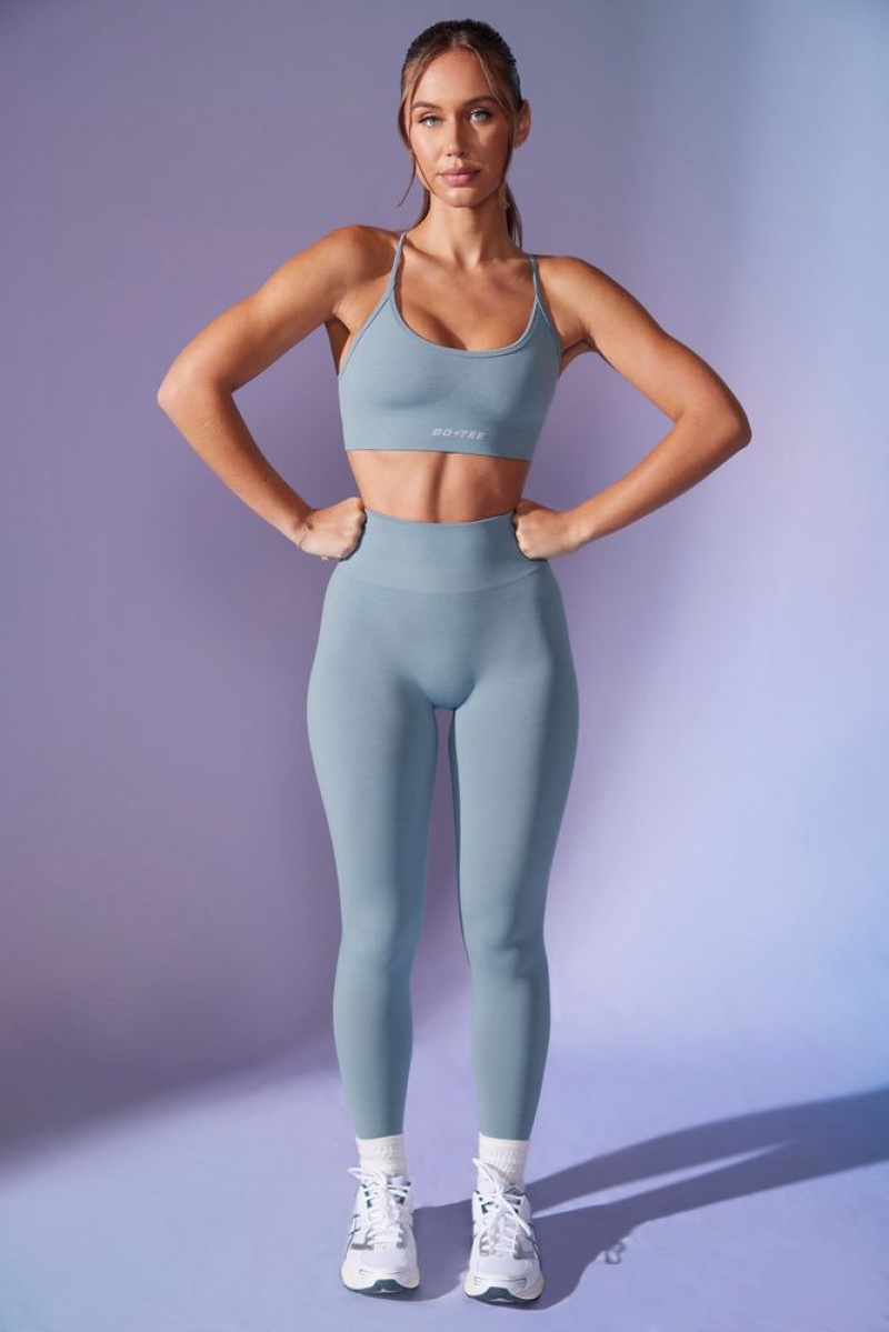 Denim Blue Oh Polly Power High Waist Define Luxe Leggings | SVUW-35246