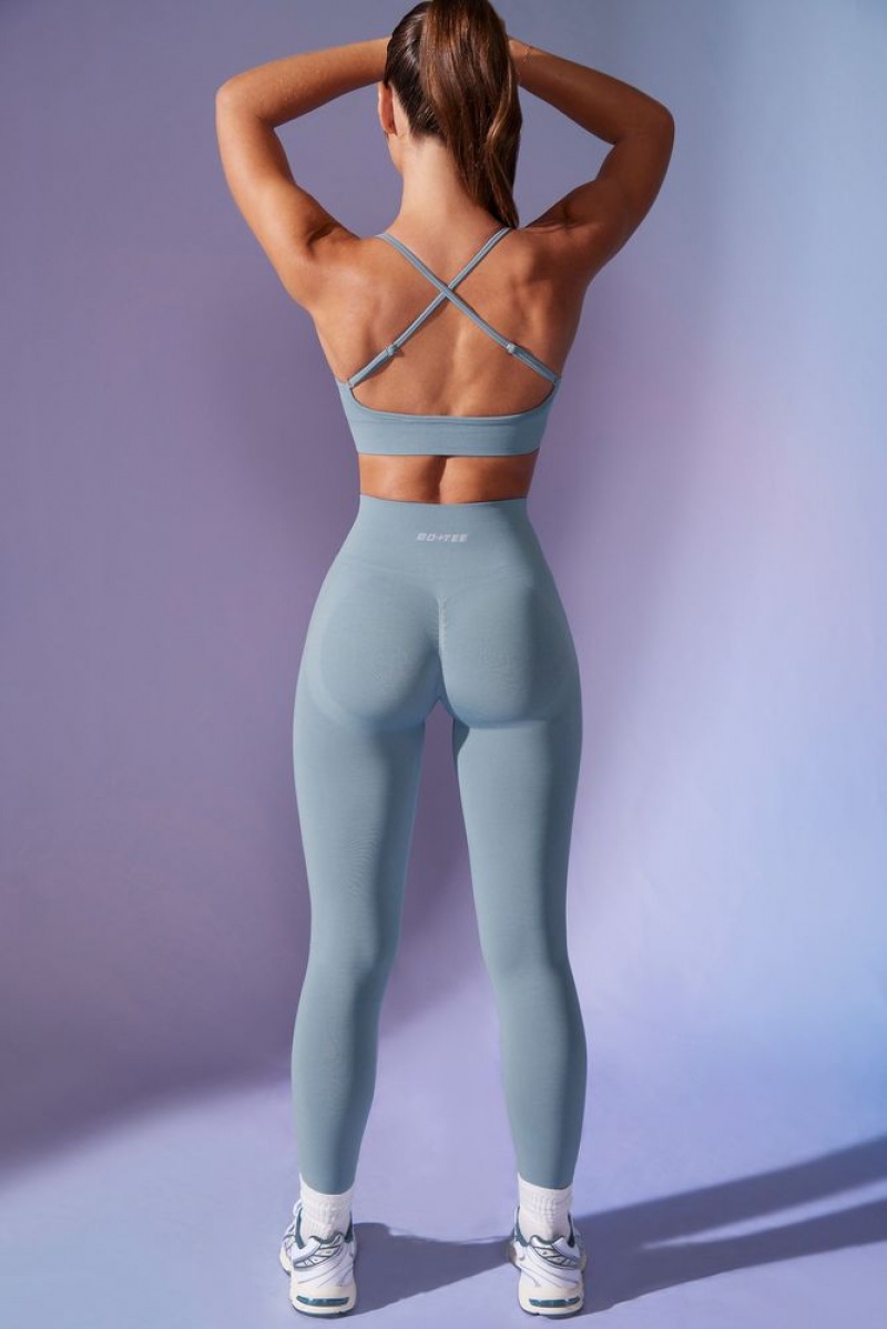 Denim Blue Oh Polly Power High Waist Define Luxe Leggings | SVUW-35246