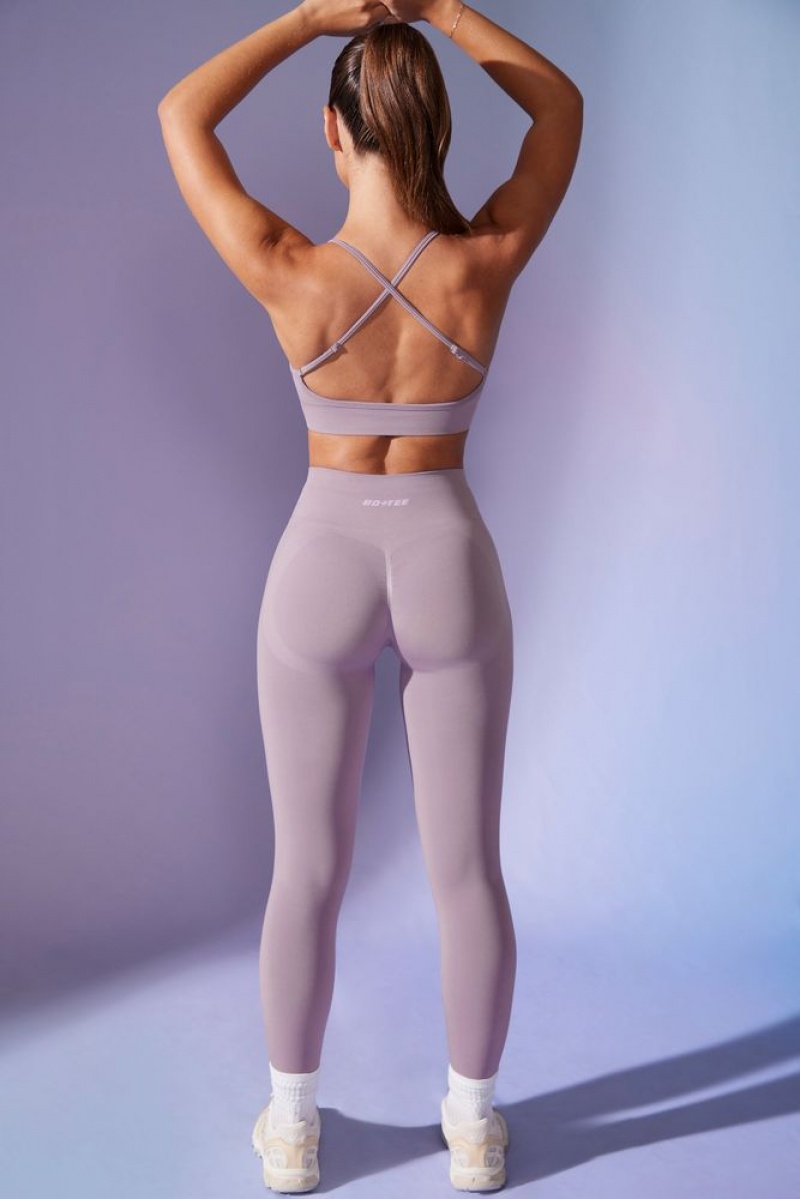 Dusty Lilac Oh Polly Power High Waist Define Luxe Leggings | UKFT-65978