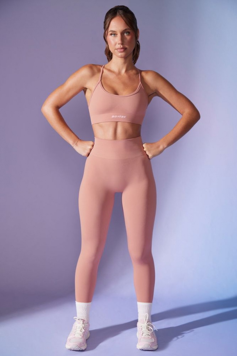 Dusty Mauve Oh Polly Power Petite High Waist Define Luxe Leggings | EZYB-37812