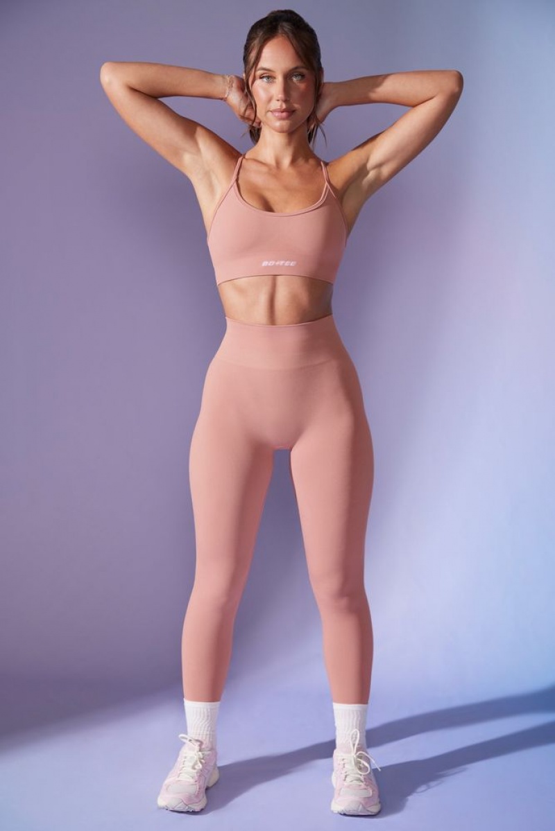 Dusty Mauve Oh Polly Power Petite High Waist Define Luxe Leggings | EZYB-37812