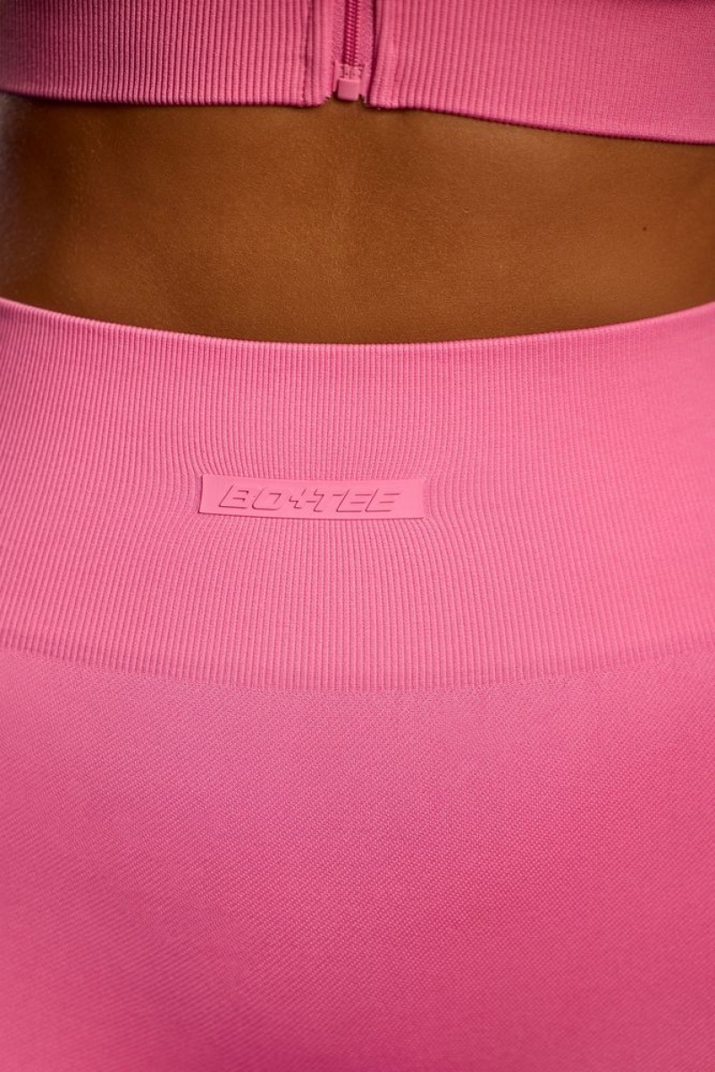 Flamingo Pink Oh Polly Endurance Super Sculpt Seamless Mini Shorts | KWJE-30681