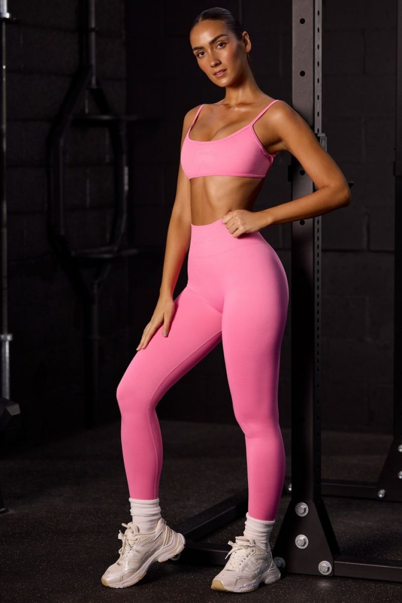 Flamingo Pink Oh Polly Vitality Petite Super Sculpt Seamless Full Length Leggings | JHQD-24857