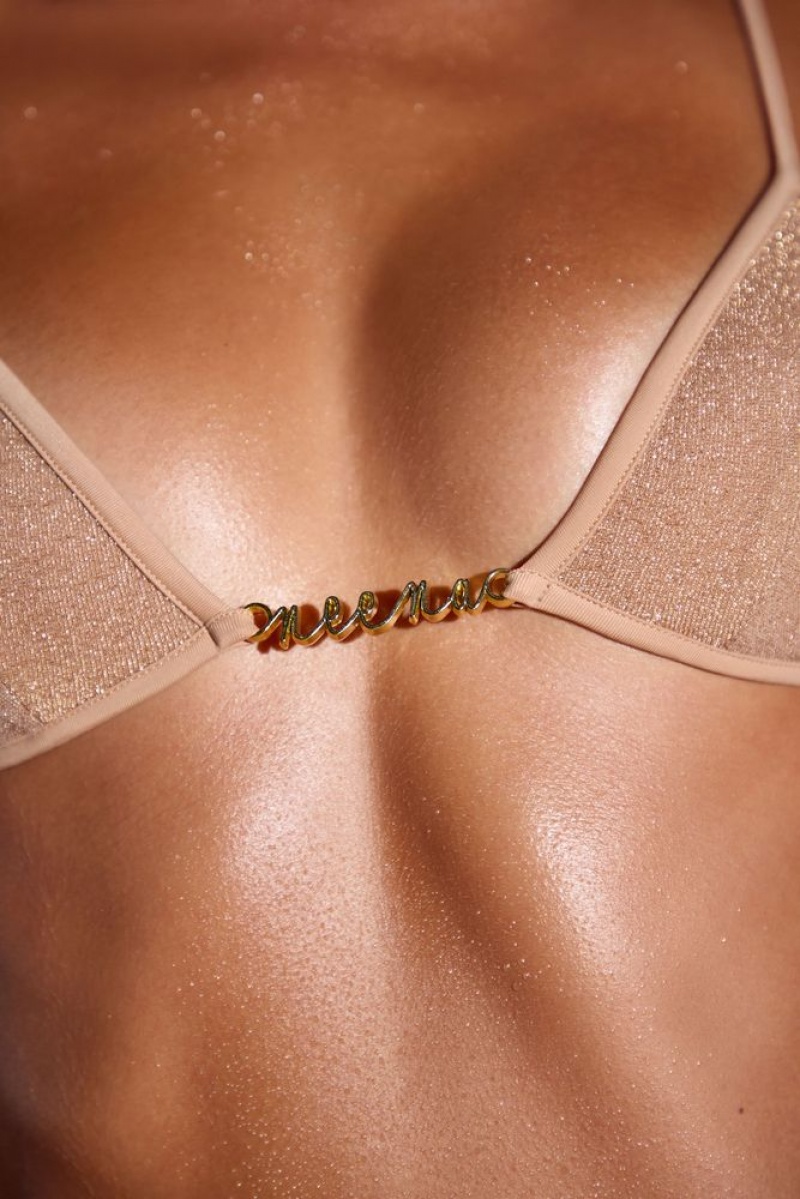 Gold Oh Polly Sakuri Triangle Bikini Top | IOPJ-91607