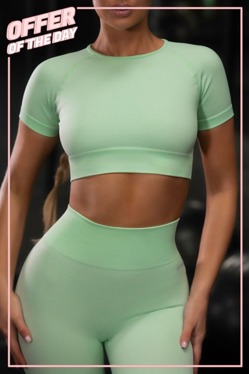 Green Oh Polly Determined Seamless Crop Top | FGRA-62384