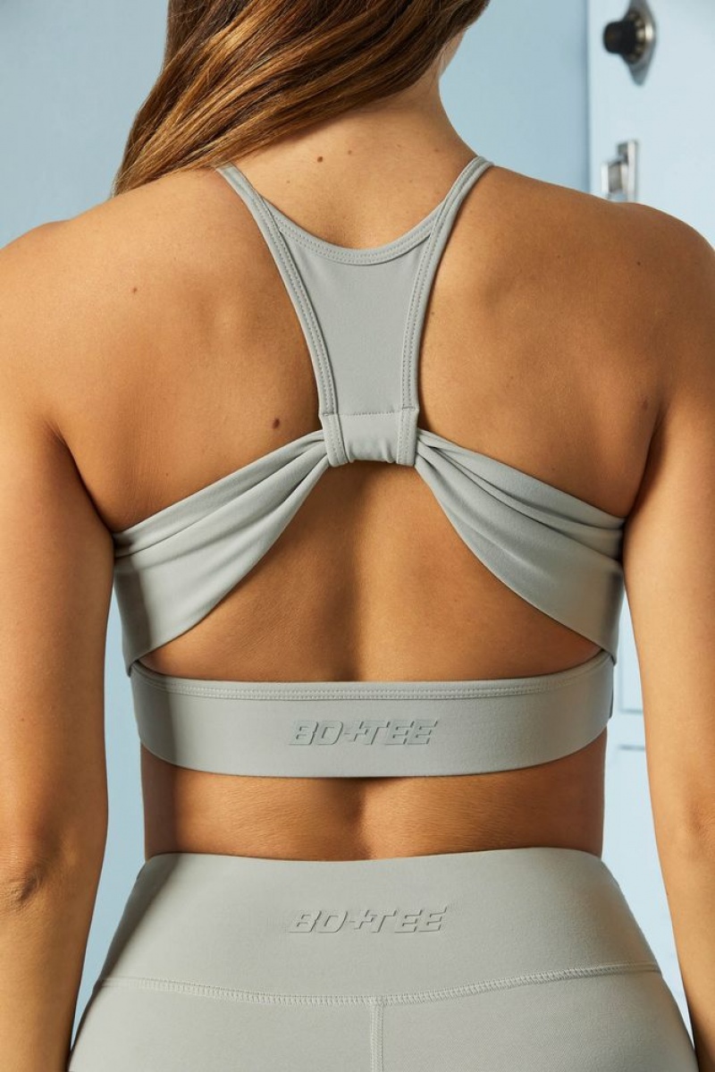 Grey Oh Polly Competitive Racer Cut Out Crop Top | CBWE-79461