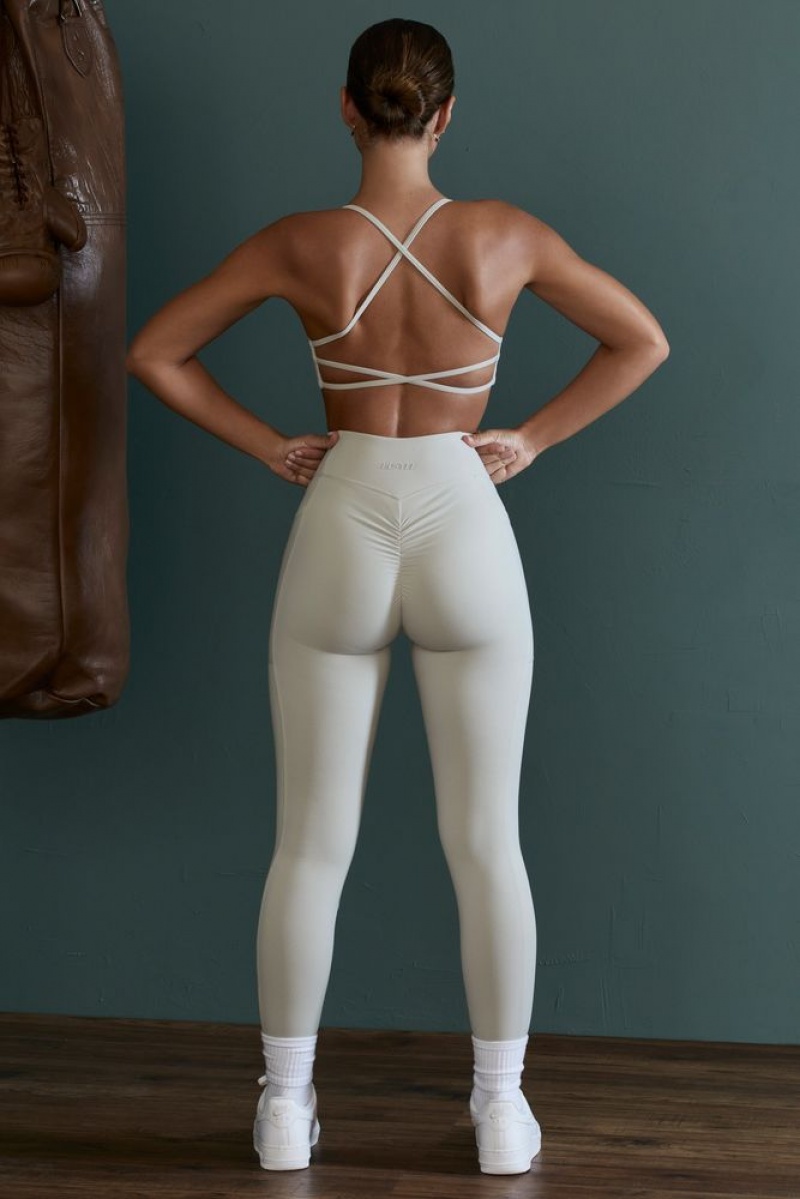 Grey Oh Polly Dedication Petite High Waist Wrap Over Leggings | JZVL-13029