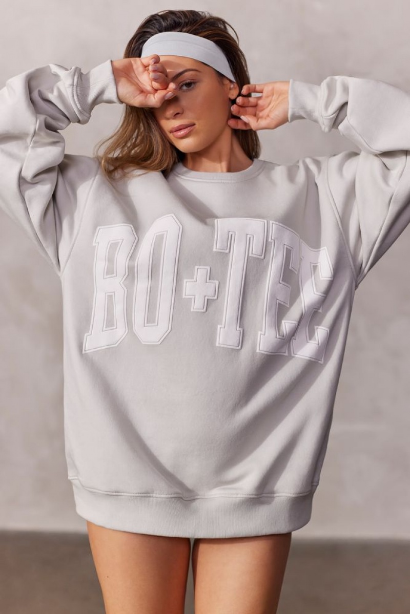 Grey Oh Polly New Staples Oversized Sweatshirt | UOBH-32180