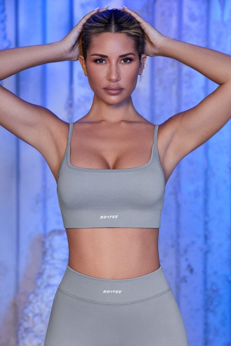 Grey Oh Polly Optimum Strappy Sports Bra | XYMZ-81507