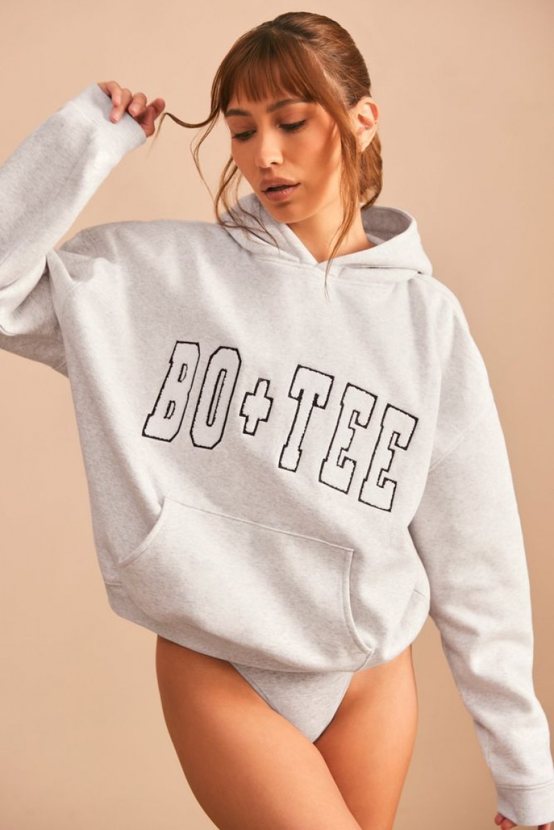 Heather Grey Oh Polly Off Duty Oversized Hoodie | HKTB-25143