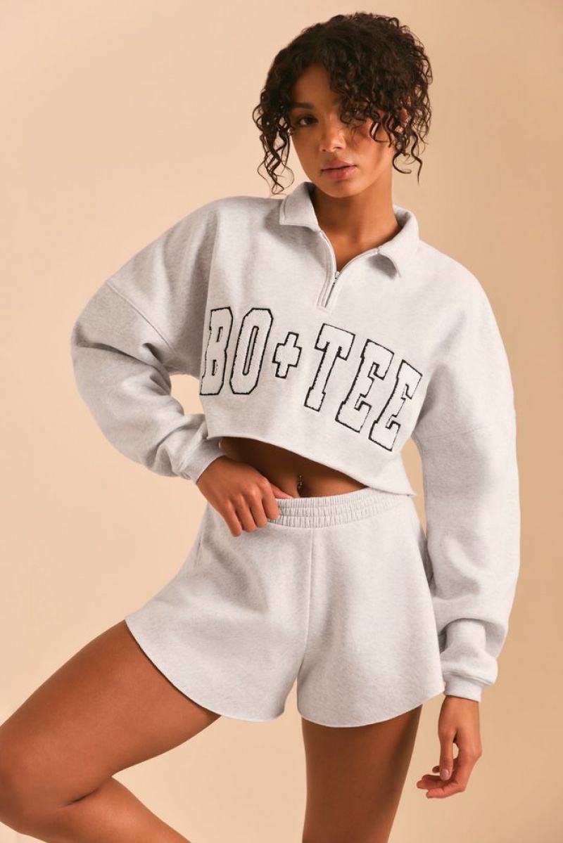 Heather Grey Oh Polly Restore Half Zip Sweater | IUYA-91472