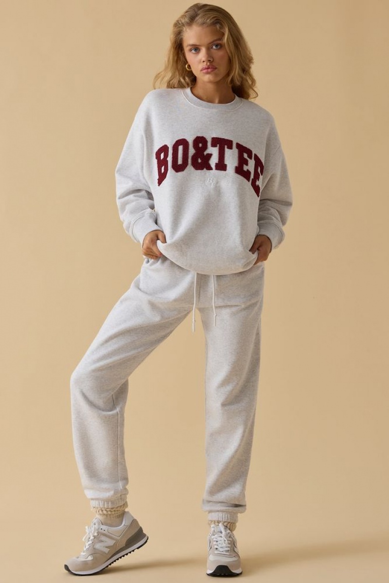 Heather Grey Oh Polly Ultimate Petite Mid-Rise Joggers | HZDT-58609