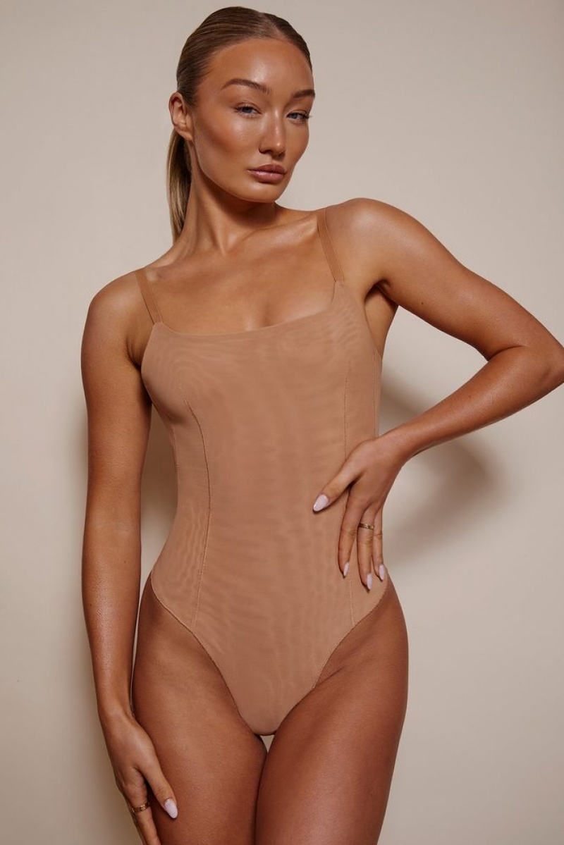 Honey Oh Polly INTIMATES Soft Mesh Bodysuit | RLKE-45031