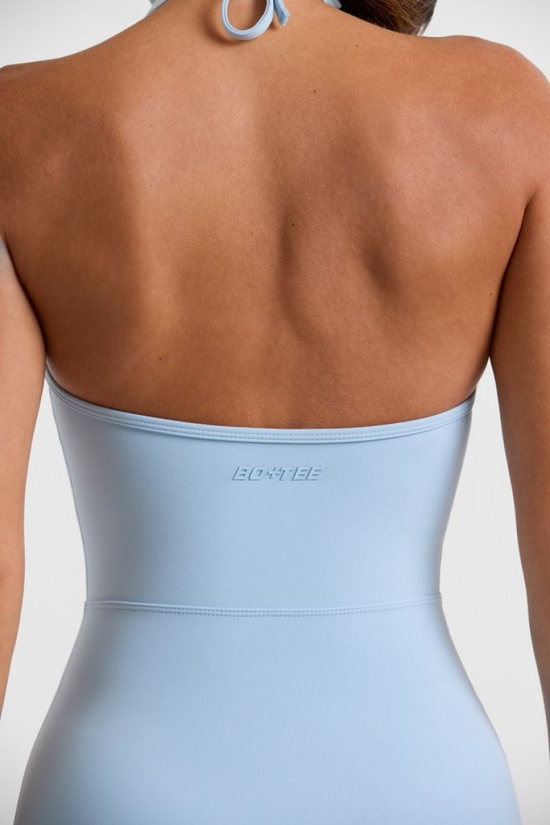 Ice Blue Oh Polly On Court Halterneck Short Unitard | DMSQ-80967