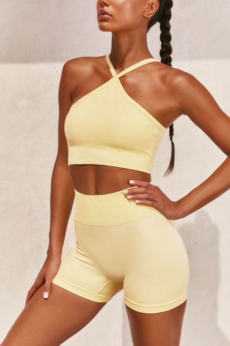 Lemon Oh Polly Breathe Seamless Cross Strap Sports Bra | EQTK-76520