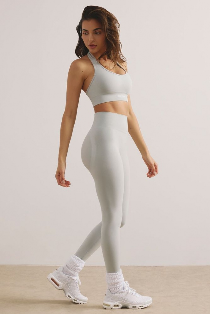 Light Grey Oh Polly Power High Waist Define Luxe Leggings | GQAP-50149