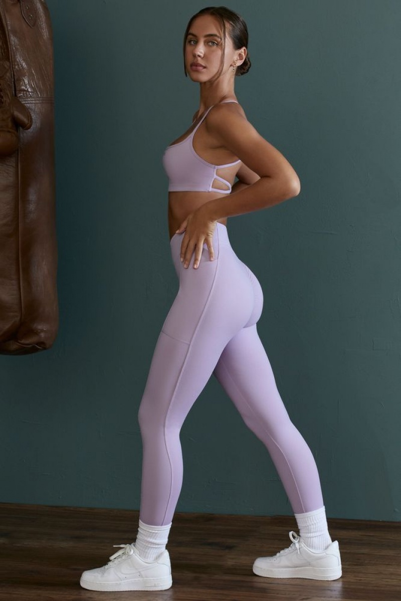 Lilac Oh Polly Dedication Petite High Waist Wrap Over Leggings | MHGY-49157