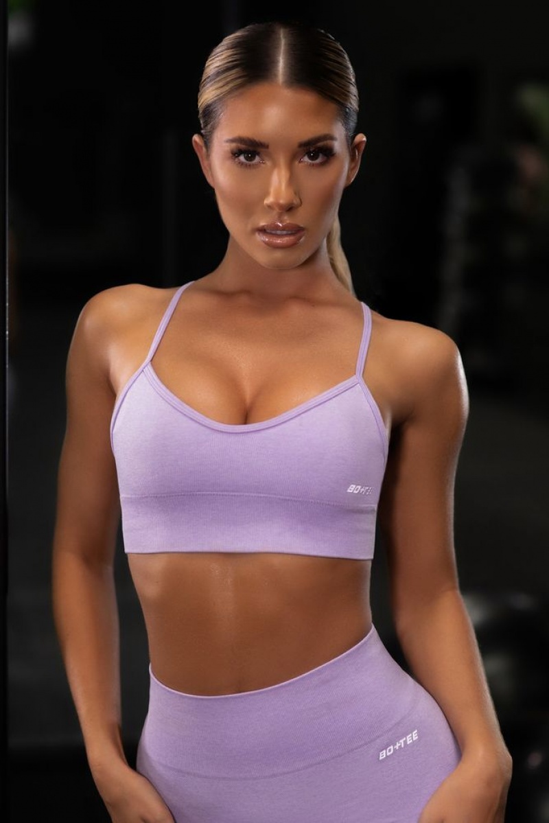 Lilac Oh Polly Empower Seamless V Neck Sports Bra | EOAC-52937