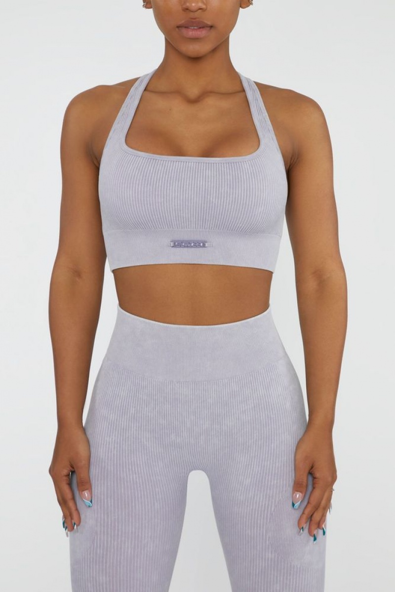 Lilac Oh Polly Iconic Square Neck Sports Bra | SOEI-46572