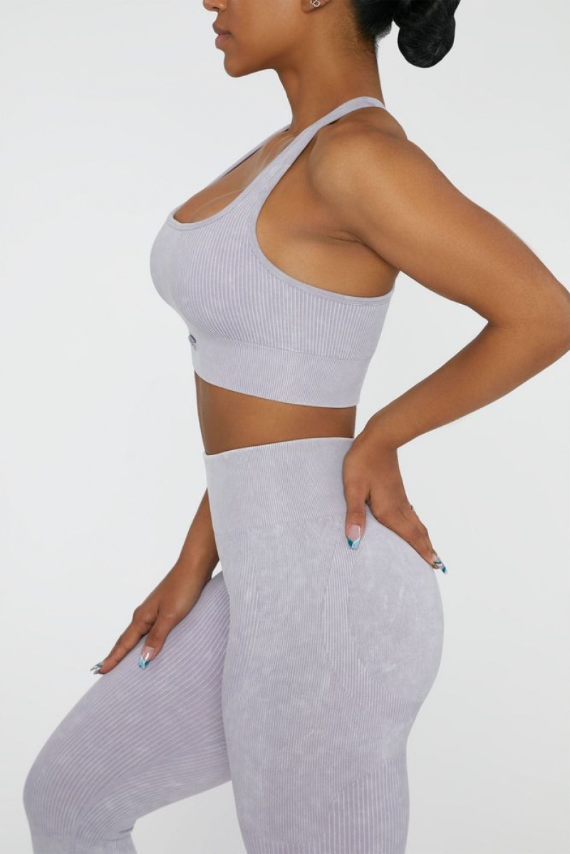 Lilac Oh Polly Iconic Square Neck Sports Bra | SOEI-46572