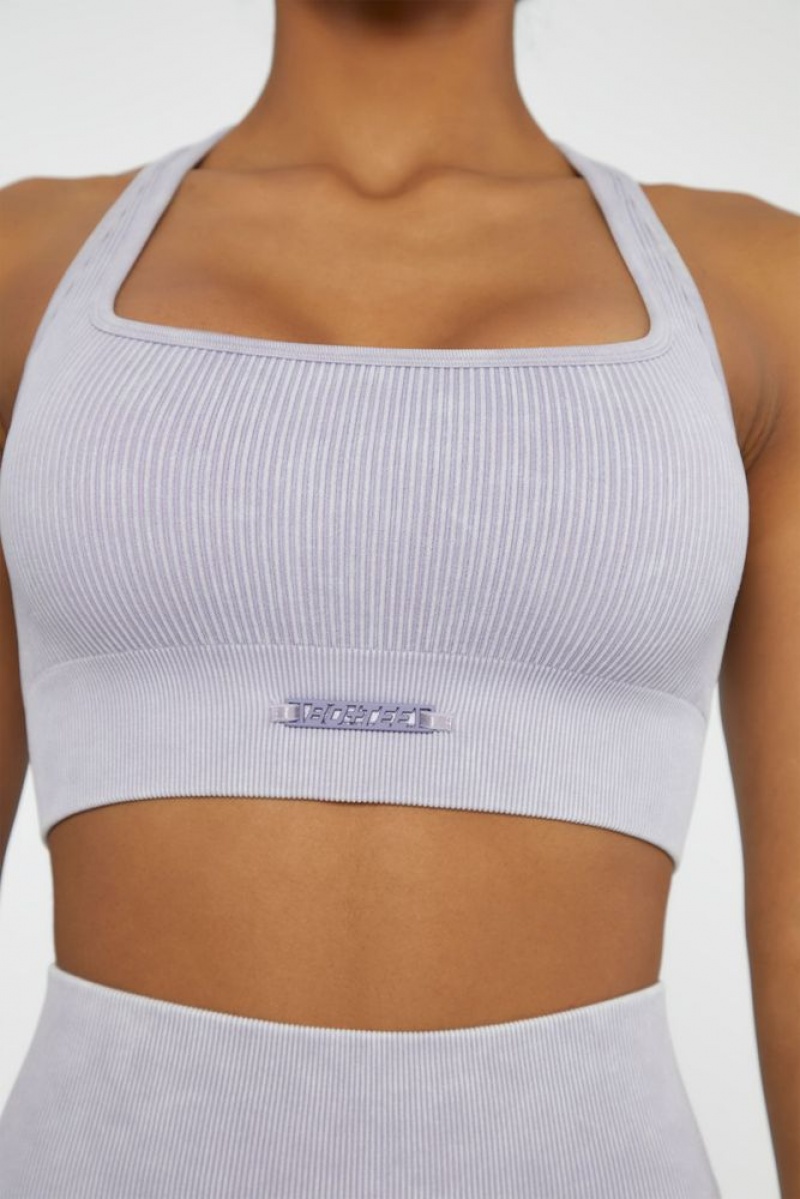 Lilac Oh Polly Iconic Square Neck Sports Bra | SOEI-46572